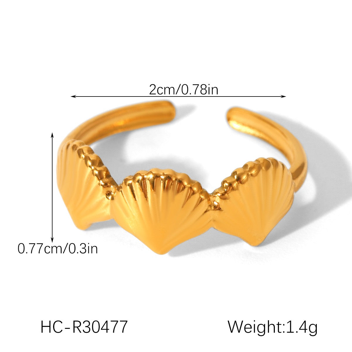 Carina Three shells rings