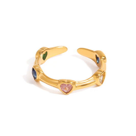 Rainbow heart ring