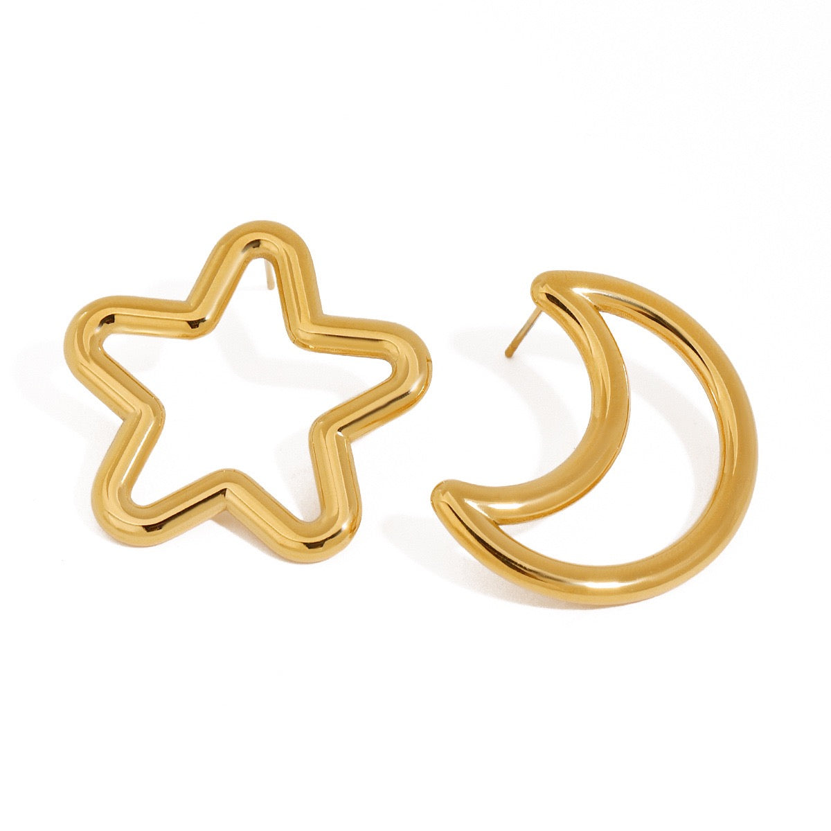 Moon and star earrings