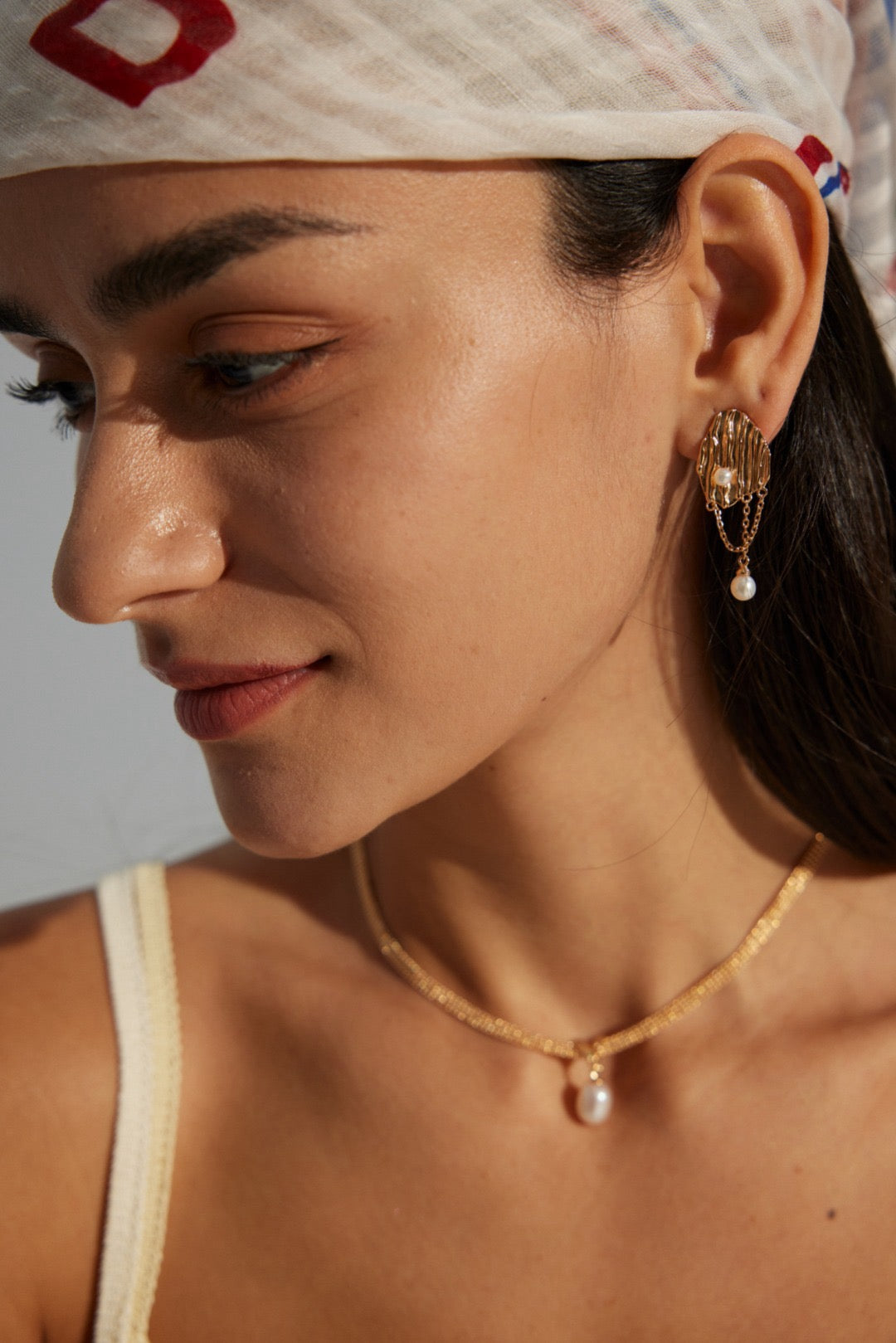 Miami Uneven unique pearl earrings