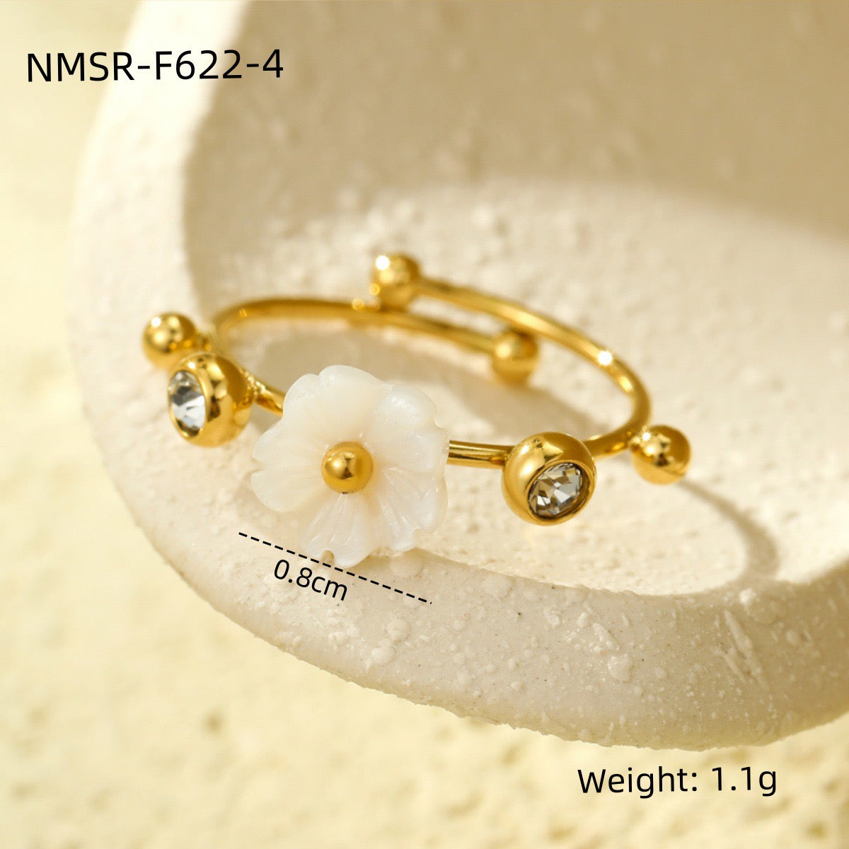 Arya White flower rings collections