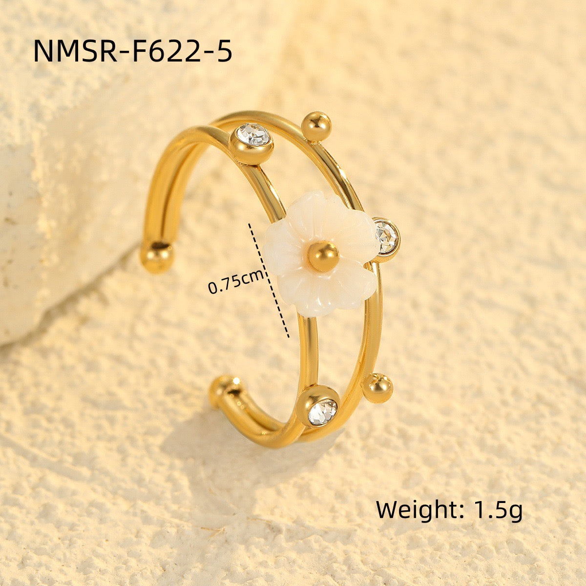 Arya White flower rings collections