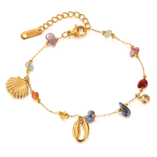 Sunday shell rainbow charm bracelet