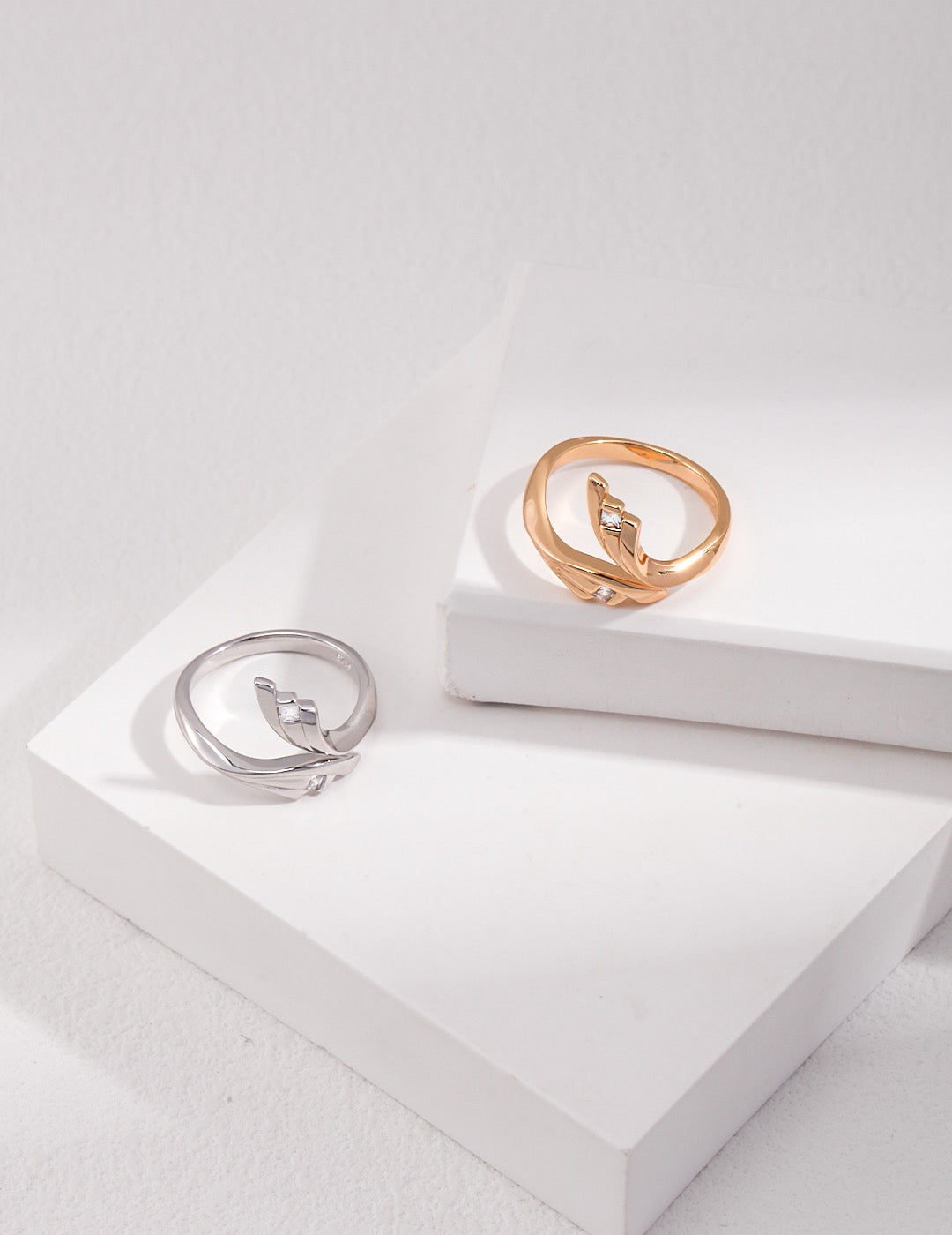 Cobalt zircon silver ring