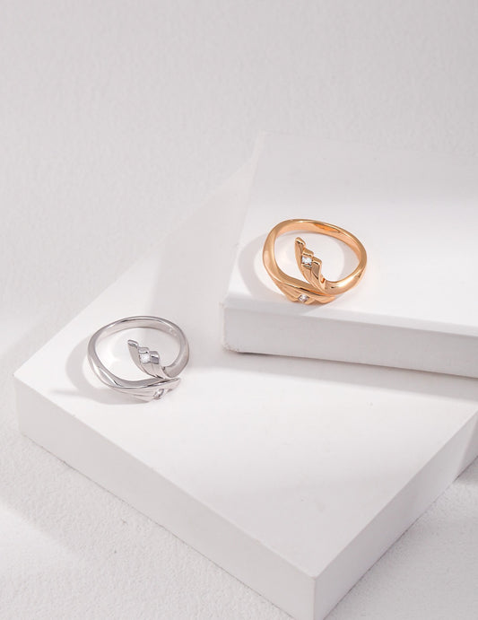 Cobalt zircon silver ring