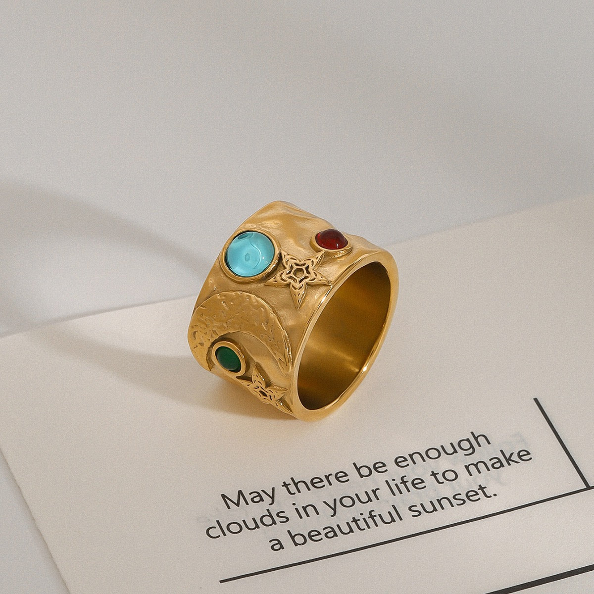 Majoris star moon blue ring