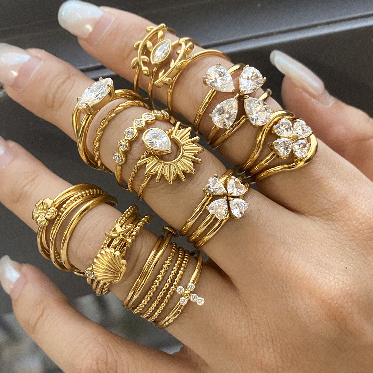 Stacking three rings set