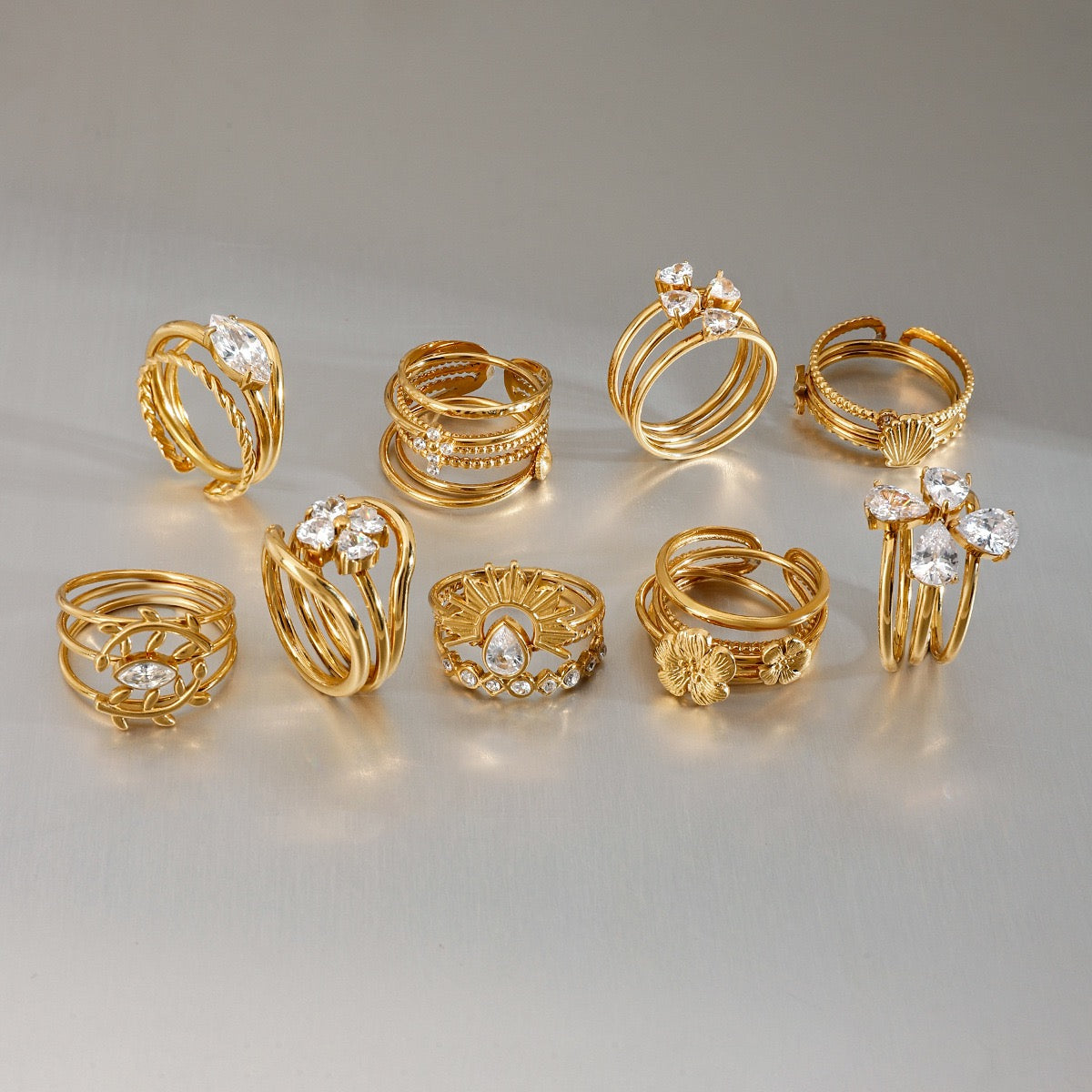 Stacking three rings set