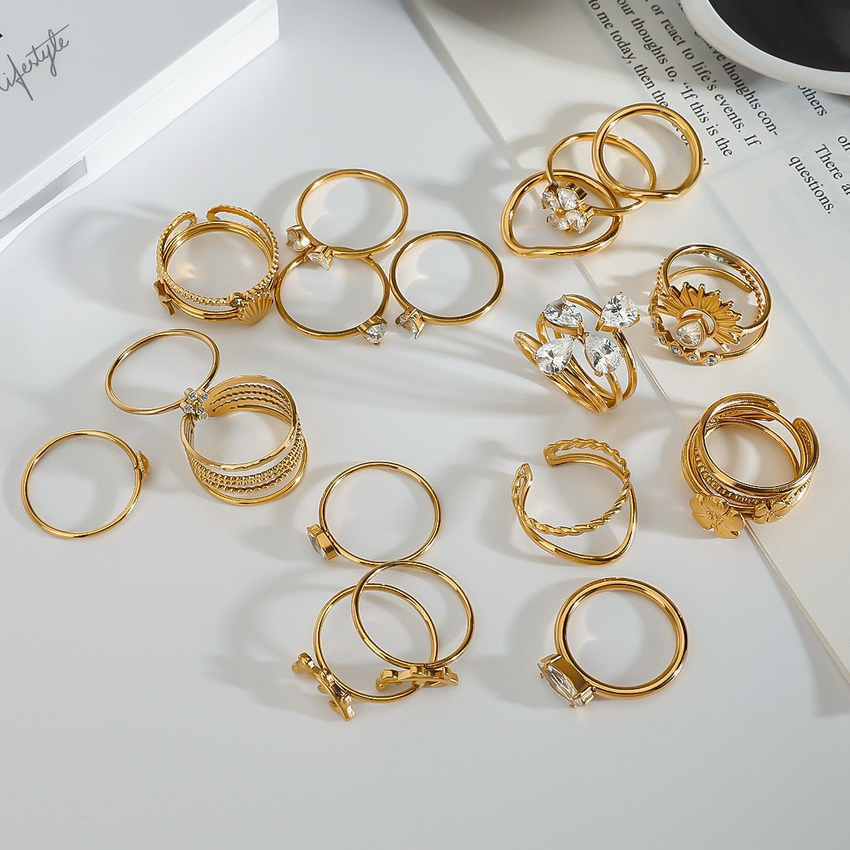 Stacking three rings set