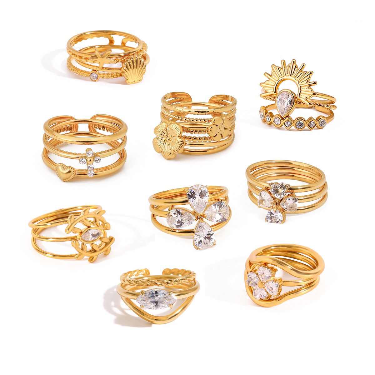Stacking three rings set