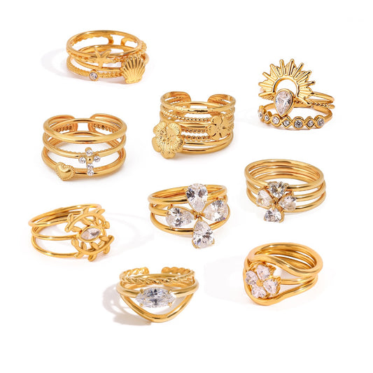 Stacking three rings set