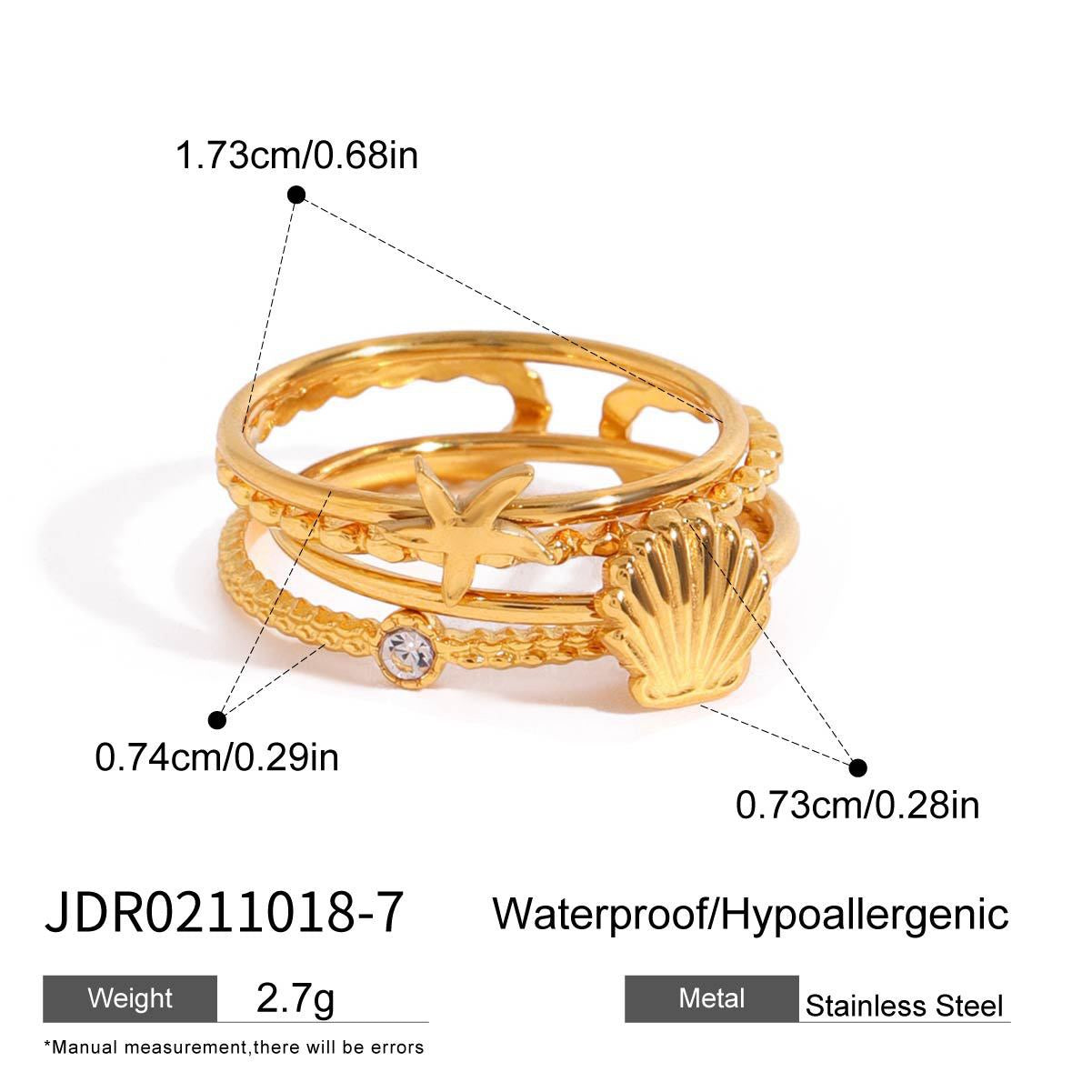 Stacking three rings set