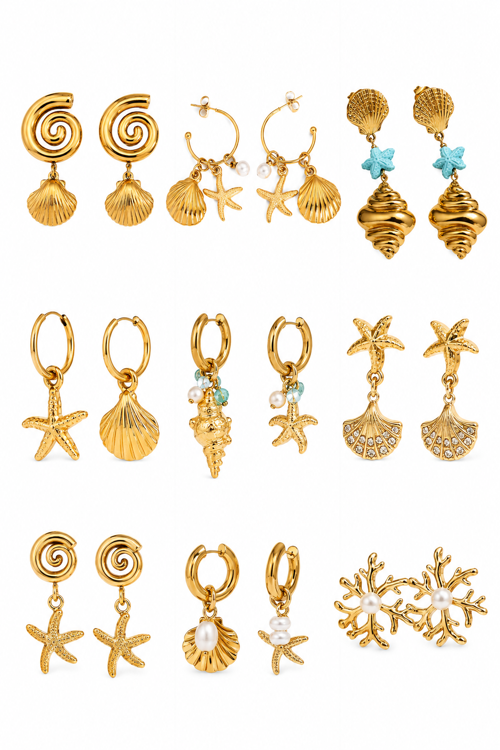Starfish shell hoops