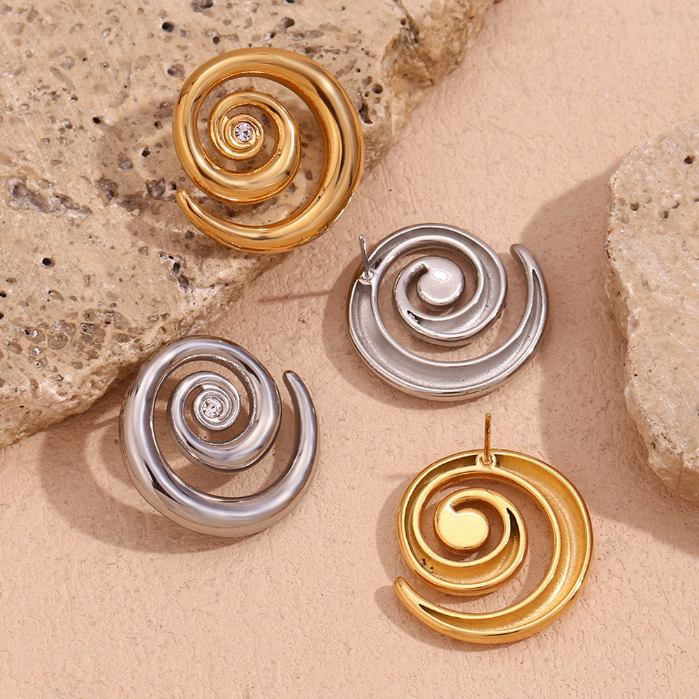 Jade Sea swirl earrings