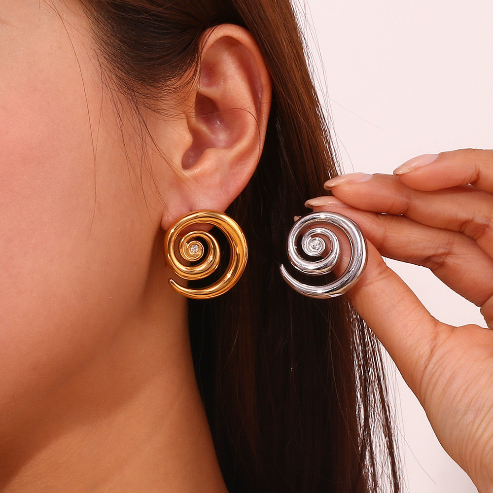 Jade Sea swirl earrings
