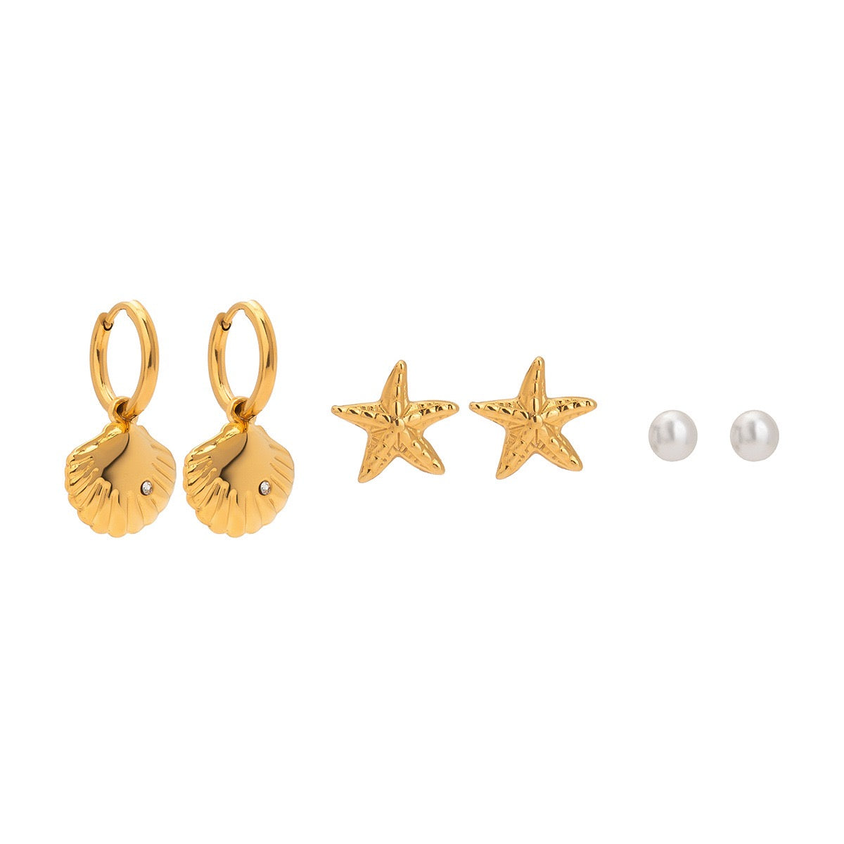 Dainty stacking earrings set