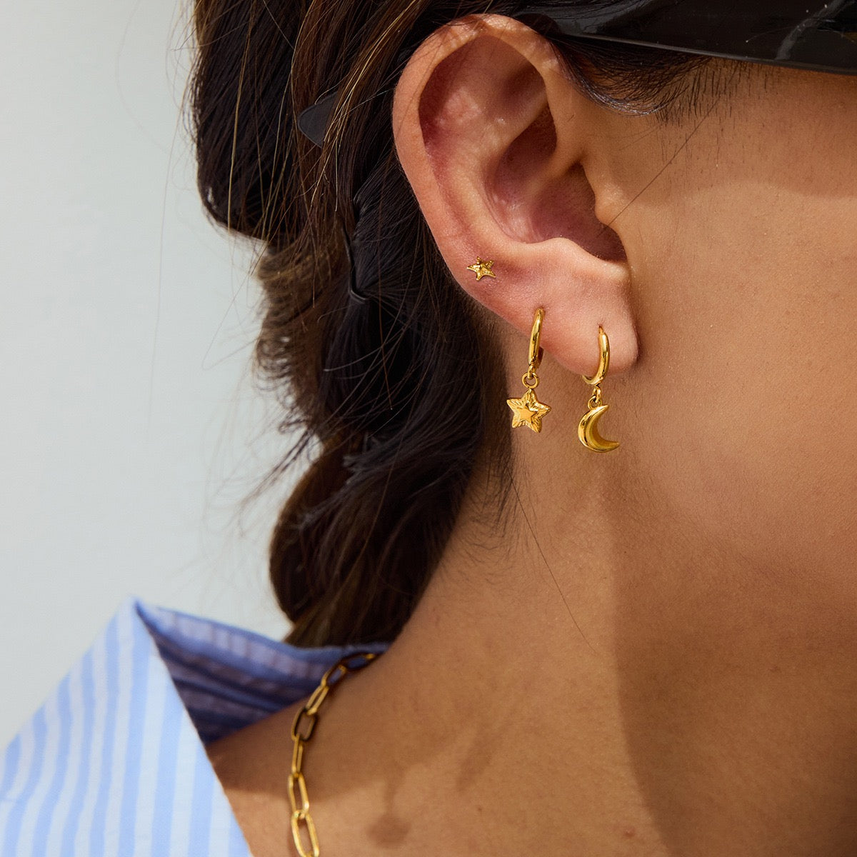 Dainty stacking earrings set