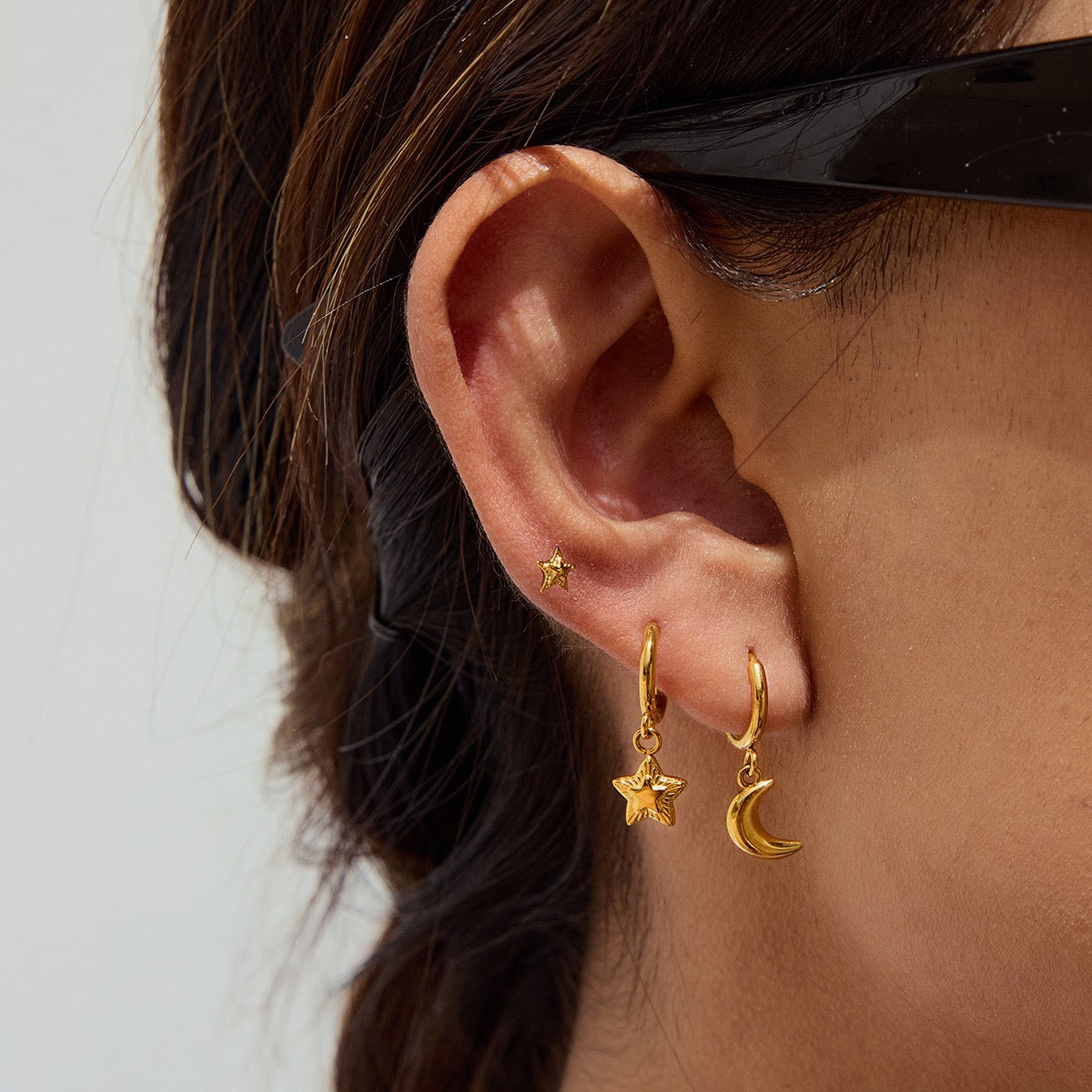 Dainty stacking earrings set