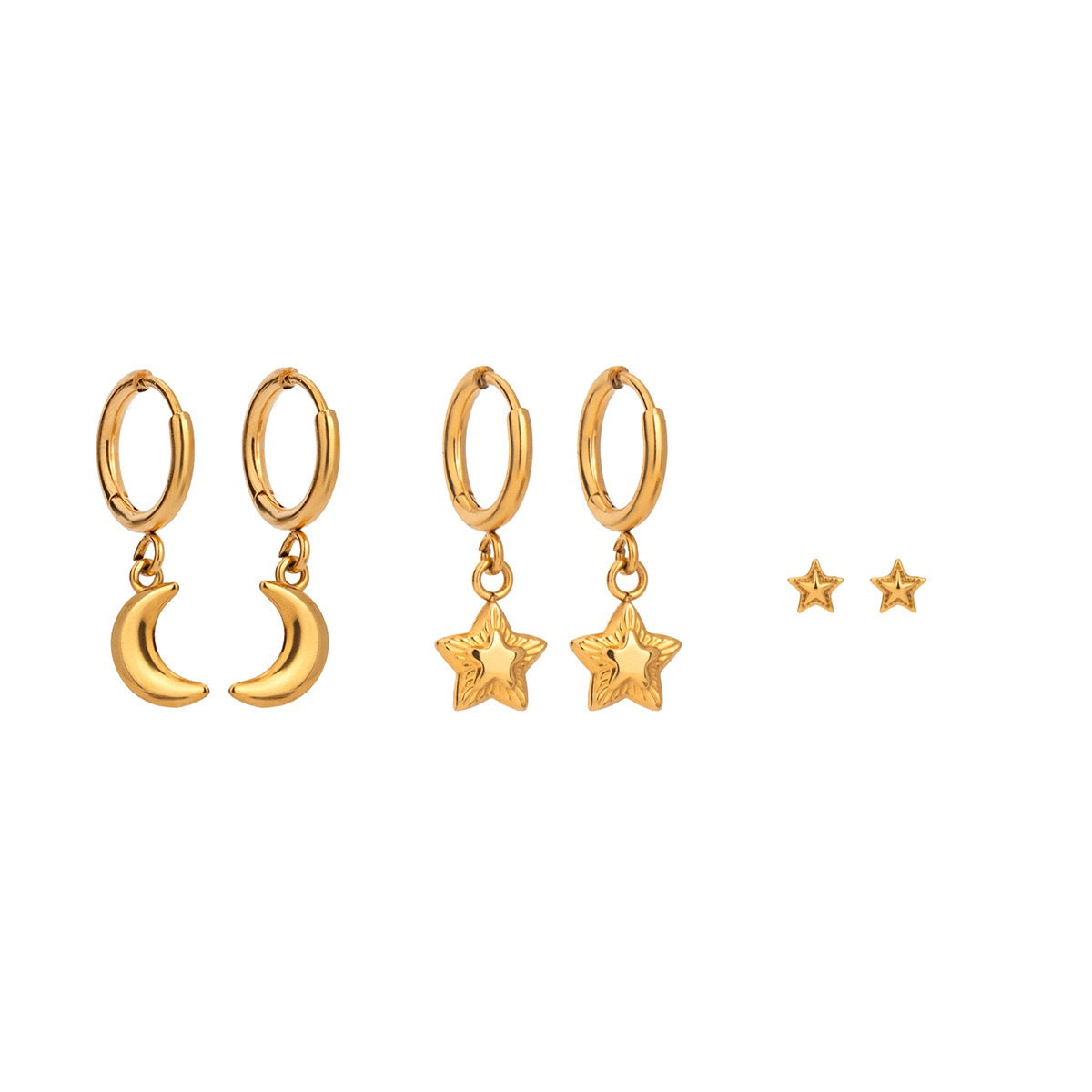 Dainty stacking earrings set