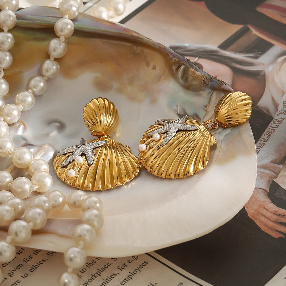 Newington shell earrings