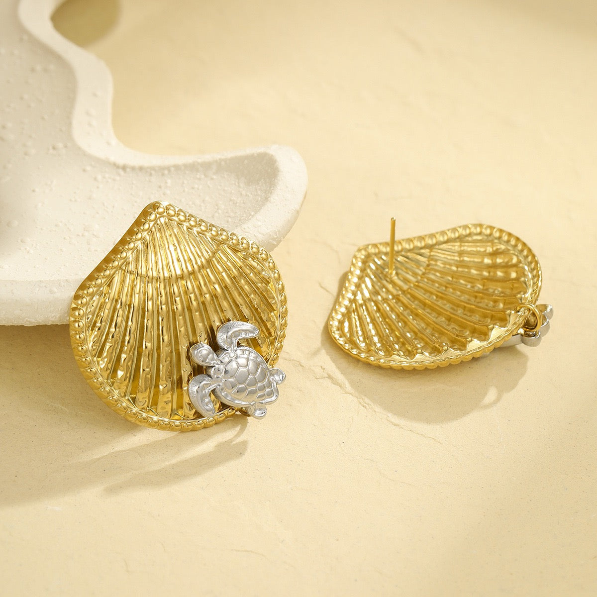 Turtle shell earrings