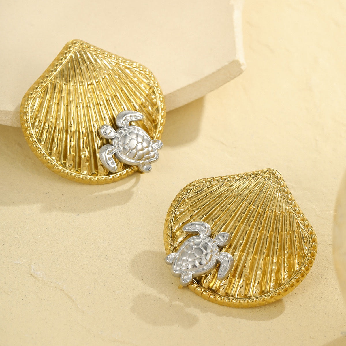 Turtle shell earrings
