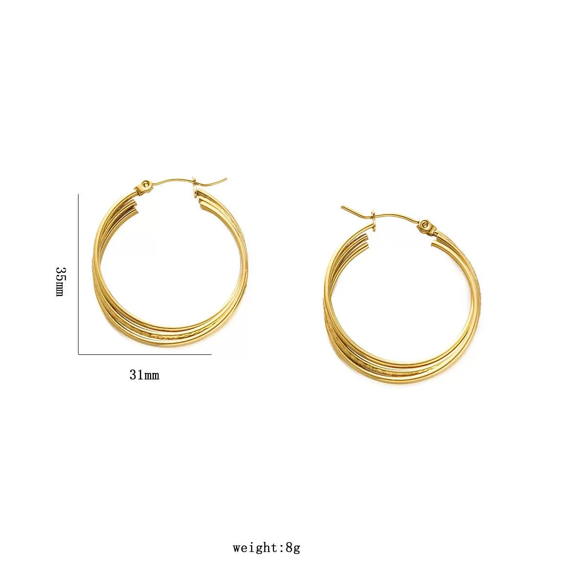 Triple oval hoops