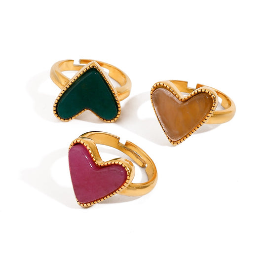 Rainbow heart rings