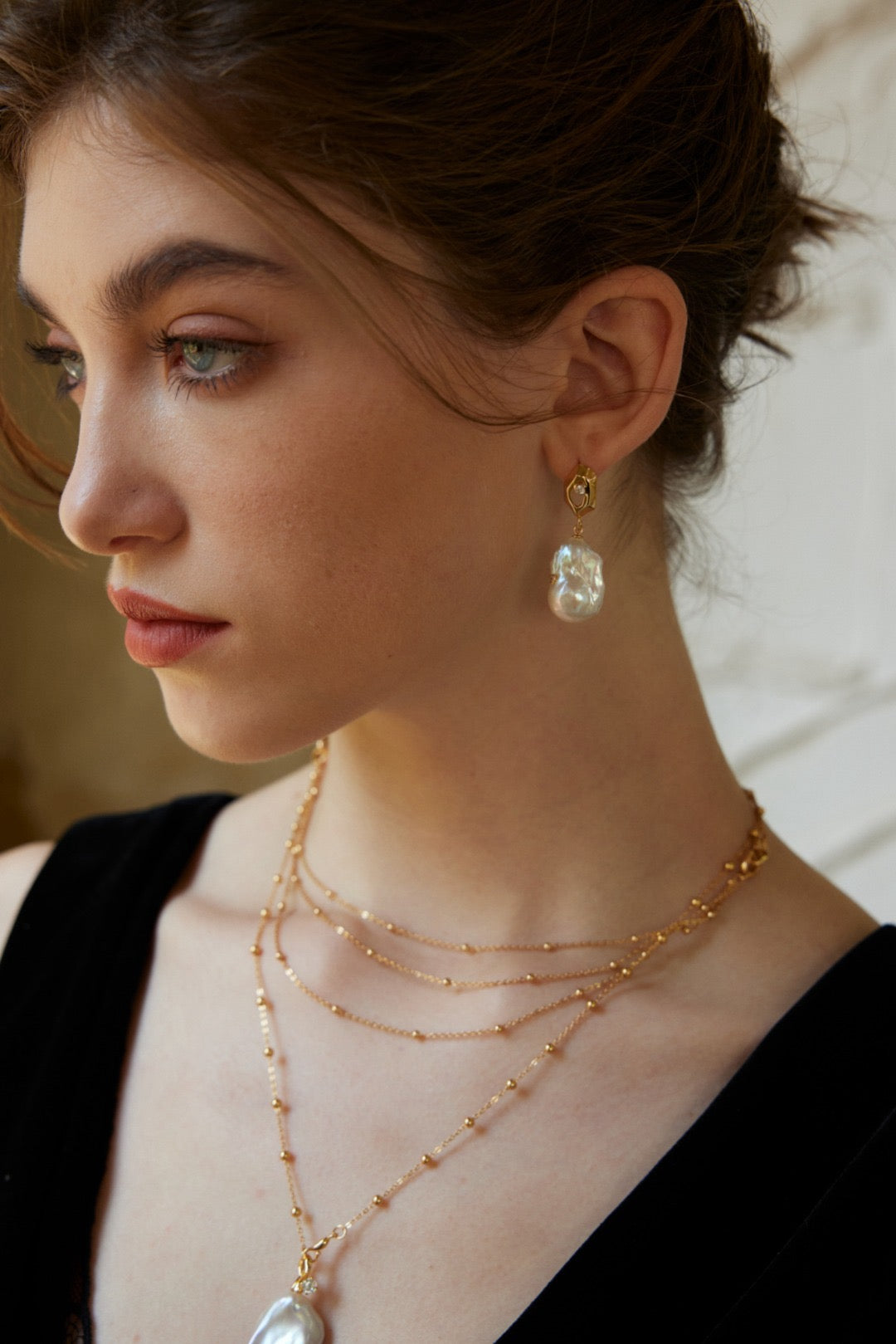 Beecroft Baroque pearl earrings