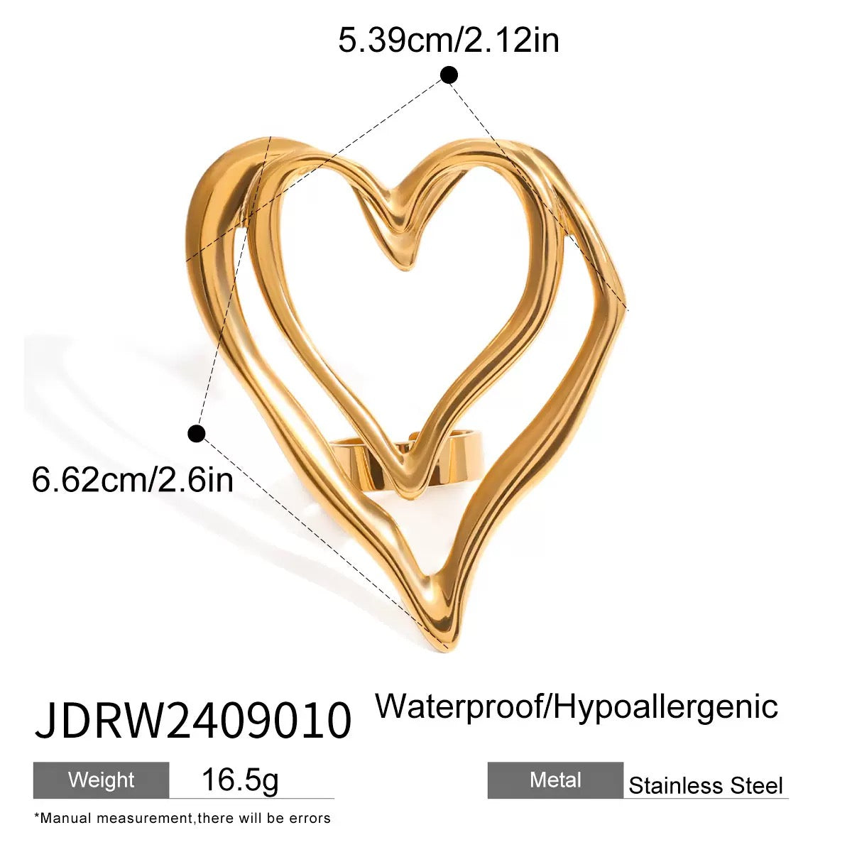 Caroline big heart ring