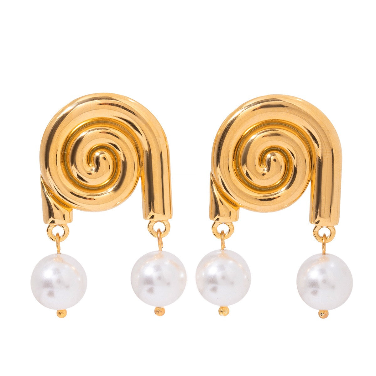 Swirl pearly earrings