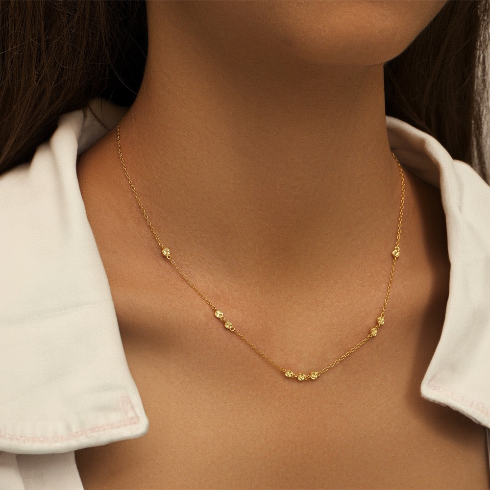 Mini chips sterling silver necklace