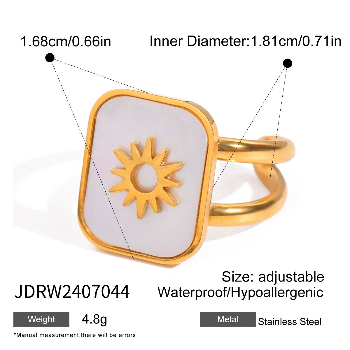 Quinn Pearly Sun rings