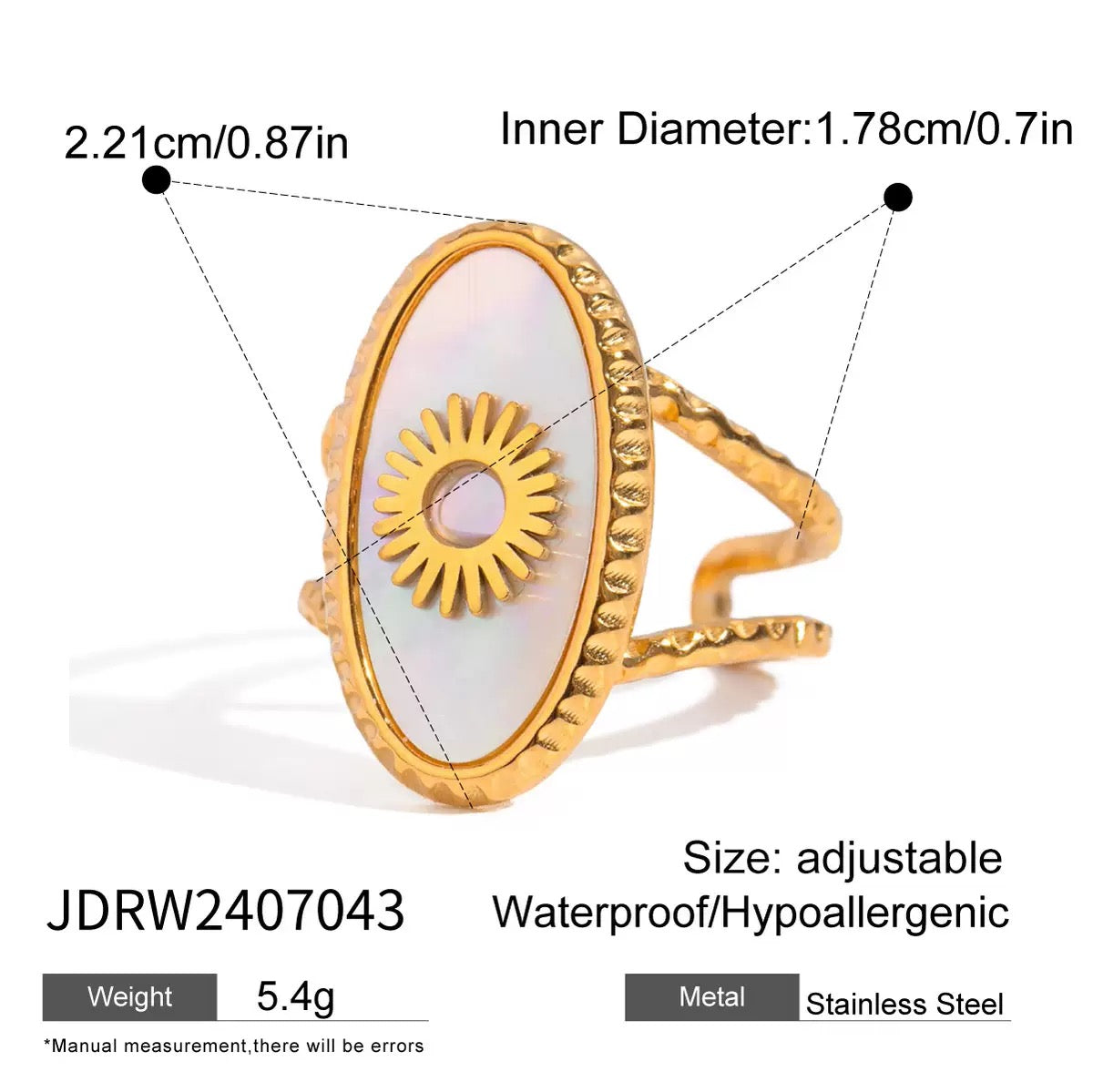 Quinn Pearly Sun rings