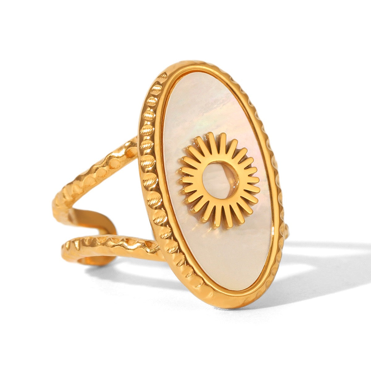 Quinn Pearly Sun rings