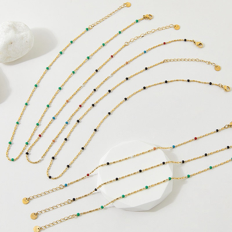 Rainbow beady chains