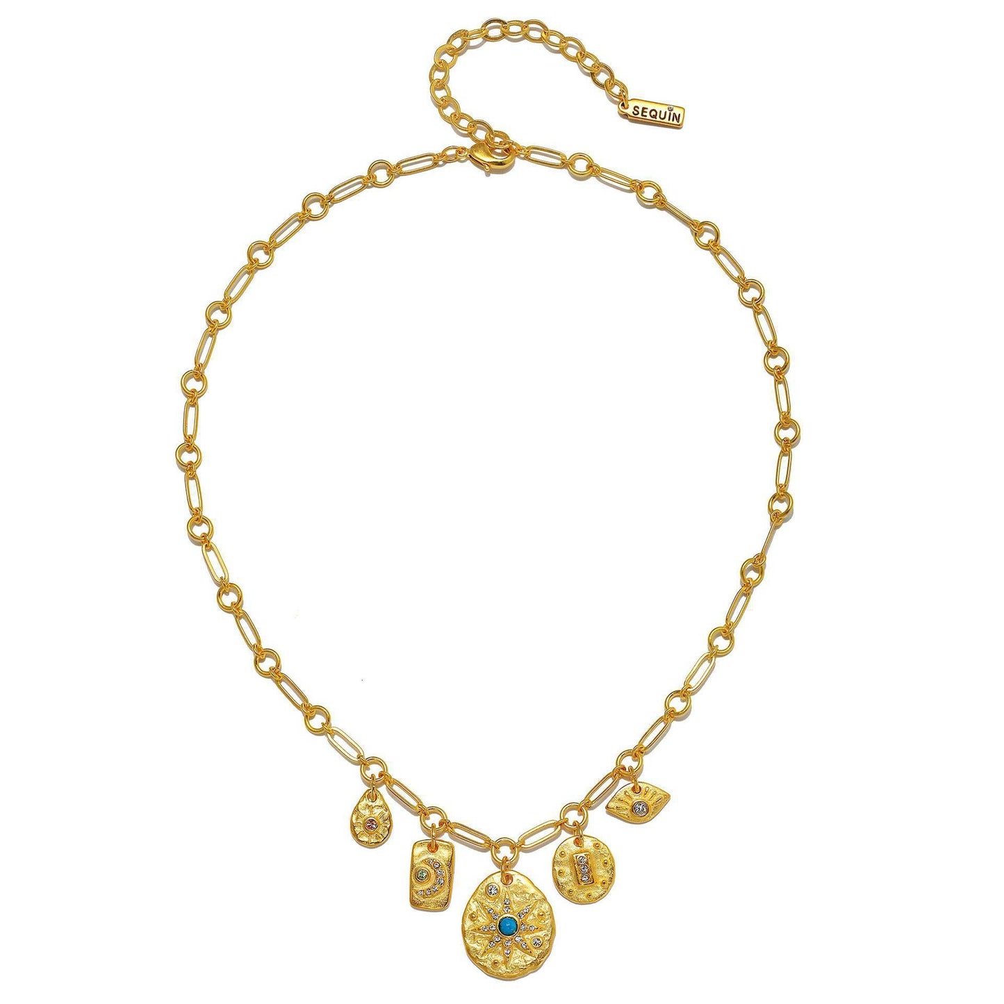 Blue Sun charm necklace