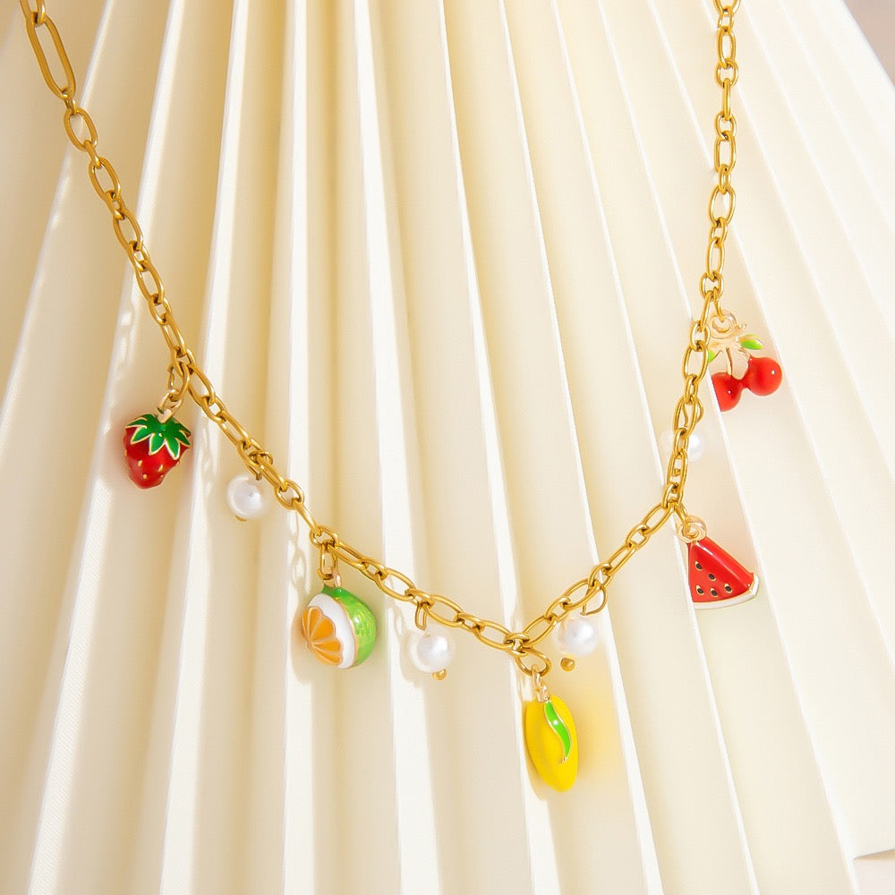 Mango charm necklace