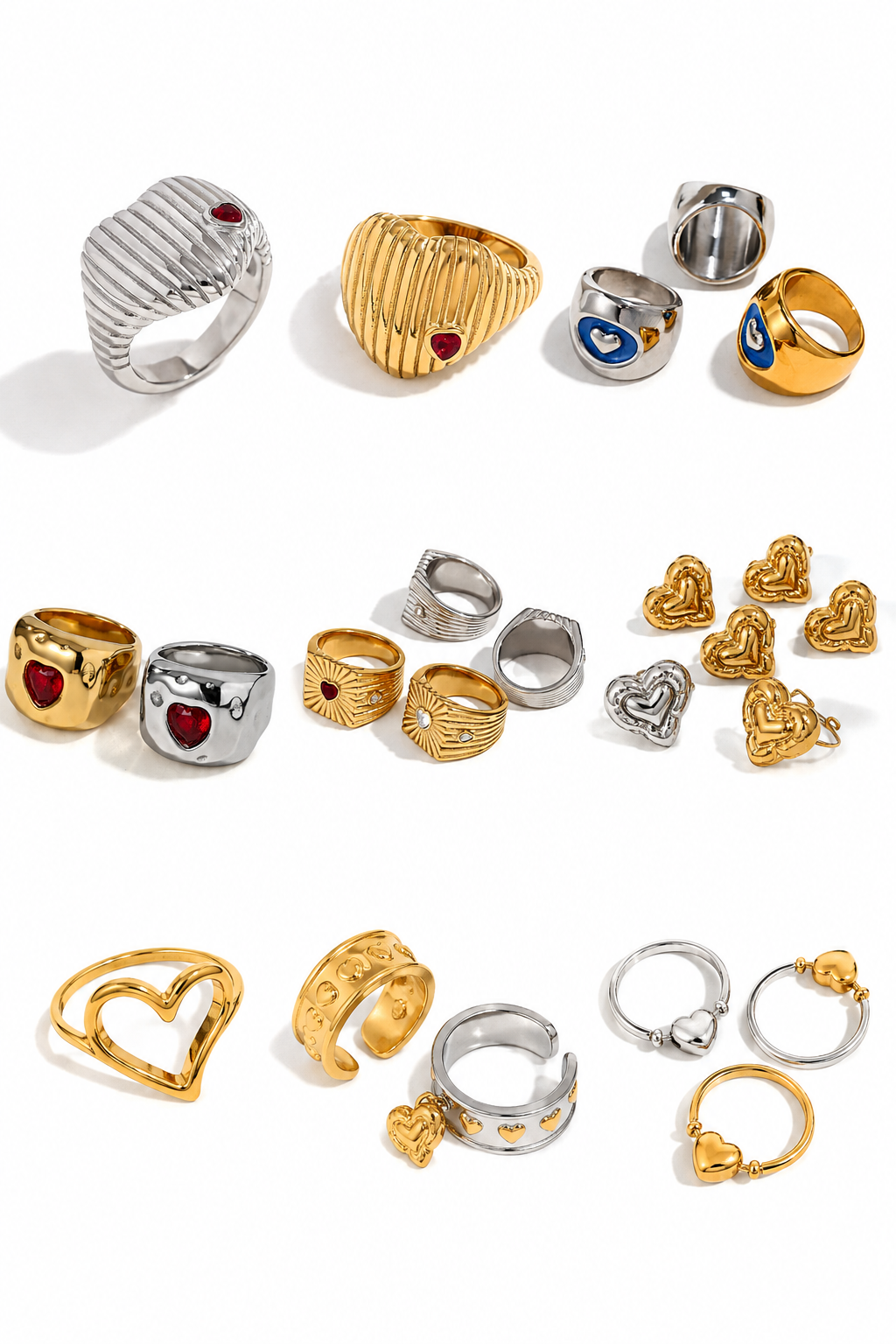 Celeste Heart Rings