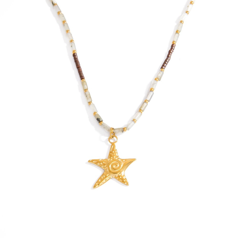 Swirl star necklace