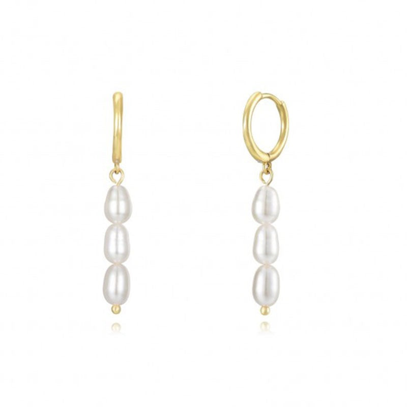 Dainty pearly hoops