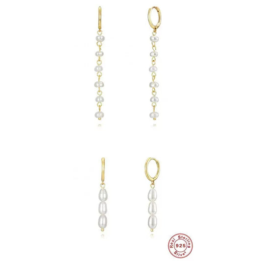 Dainty pearly hoops