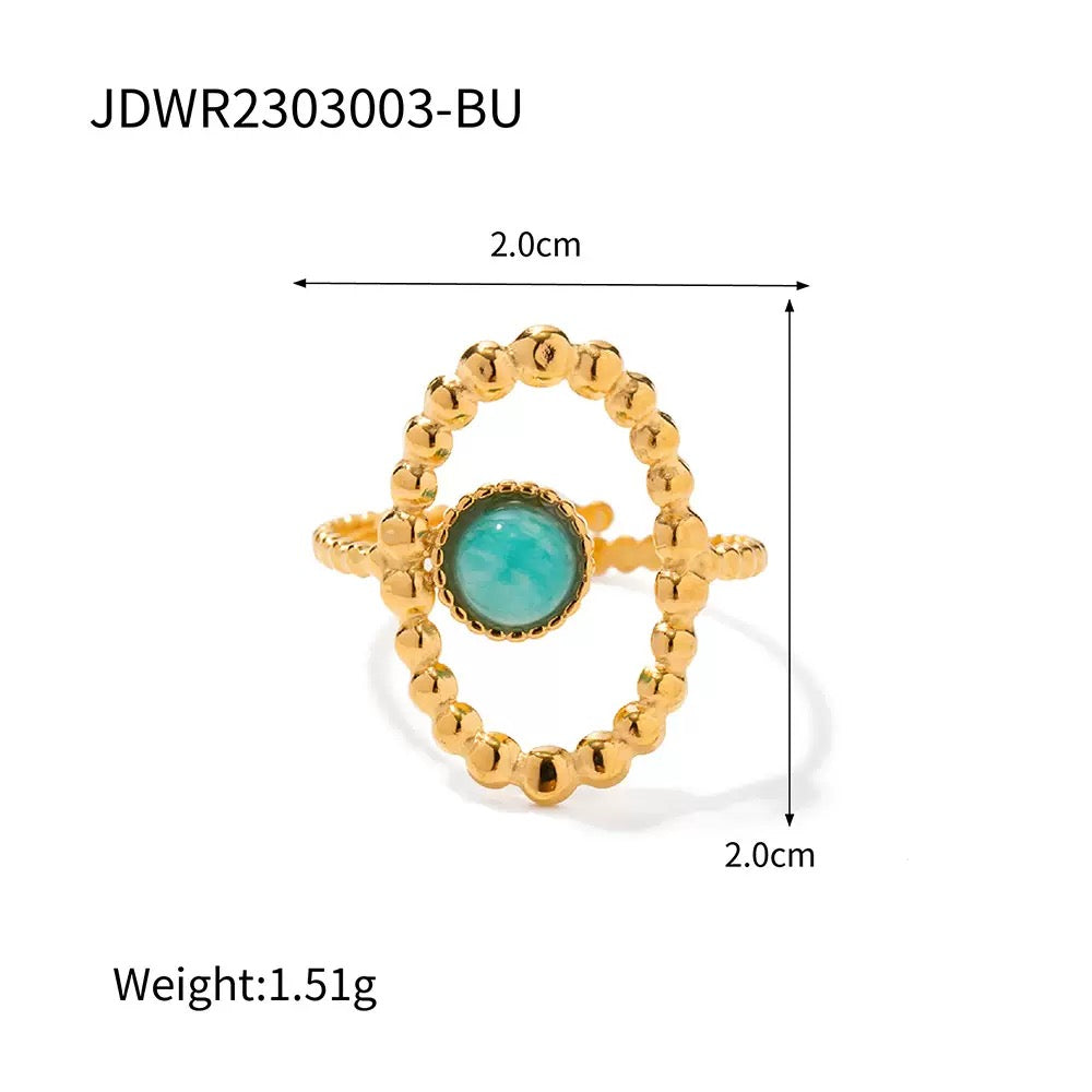 Stria Natural stones rings