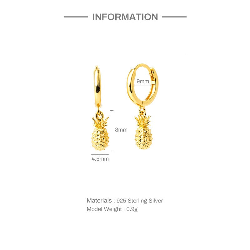Sterling silver pineapple hoops