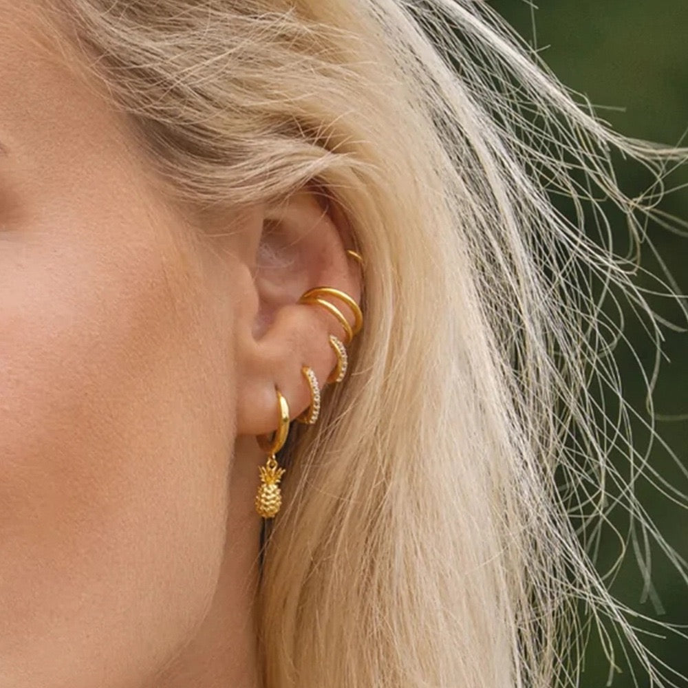 Sterling silver pineapple hoops