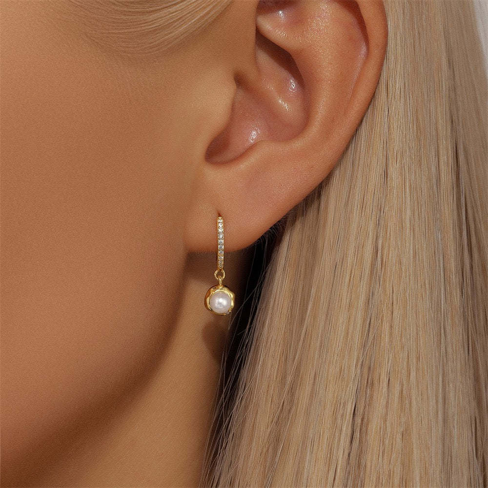 Dainty sterling silver hoops