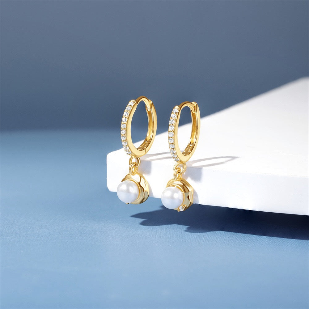 Dainty sterling silver hoops