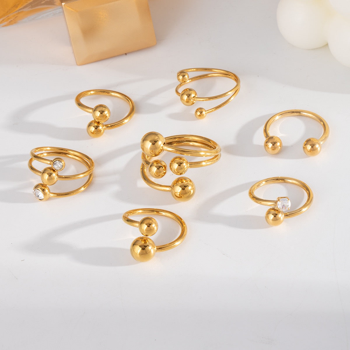 Jess Gold balls rings
