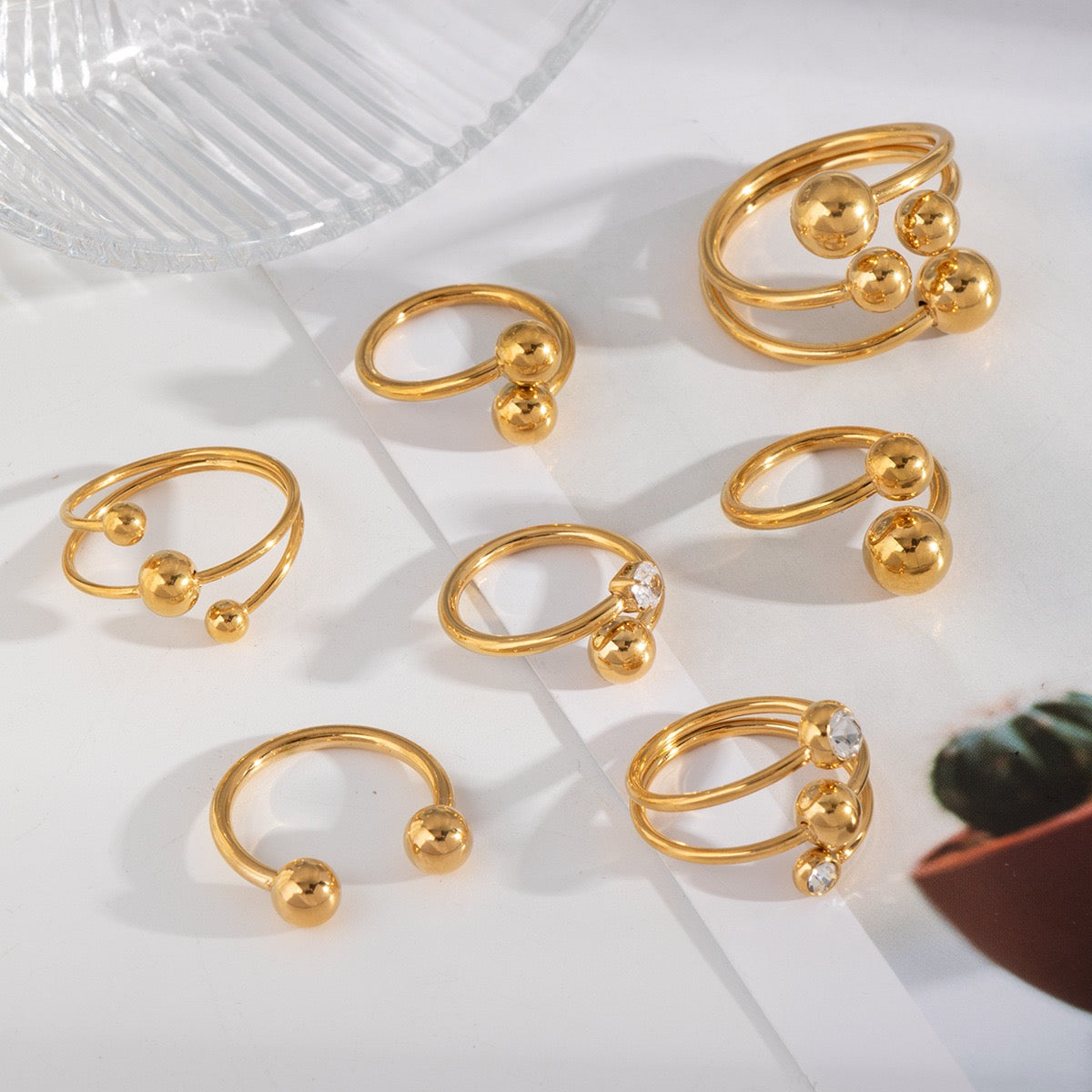 Jess Gold balls rings