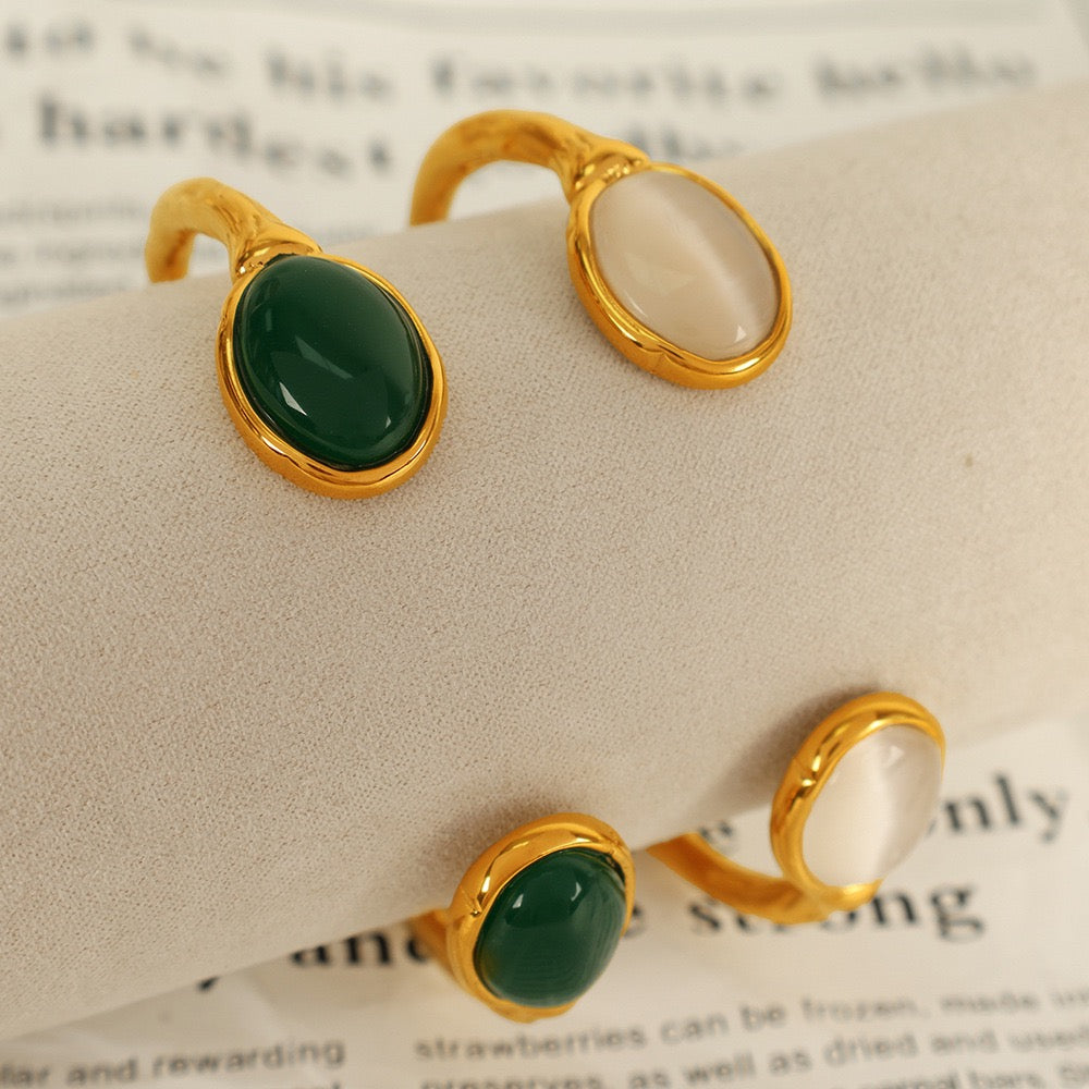 Double stone gold bangles